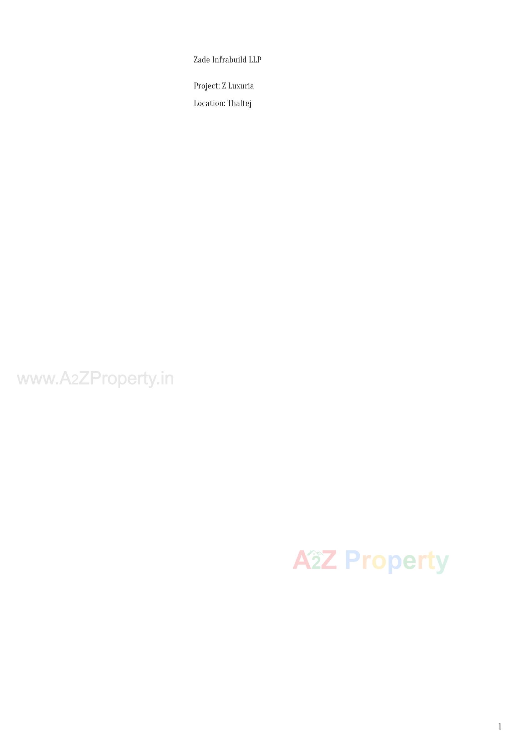  of real estate project Z Luxuria located at Thaltej, Ahmedabad, Gujarat