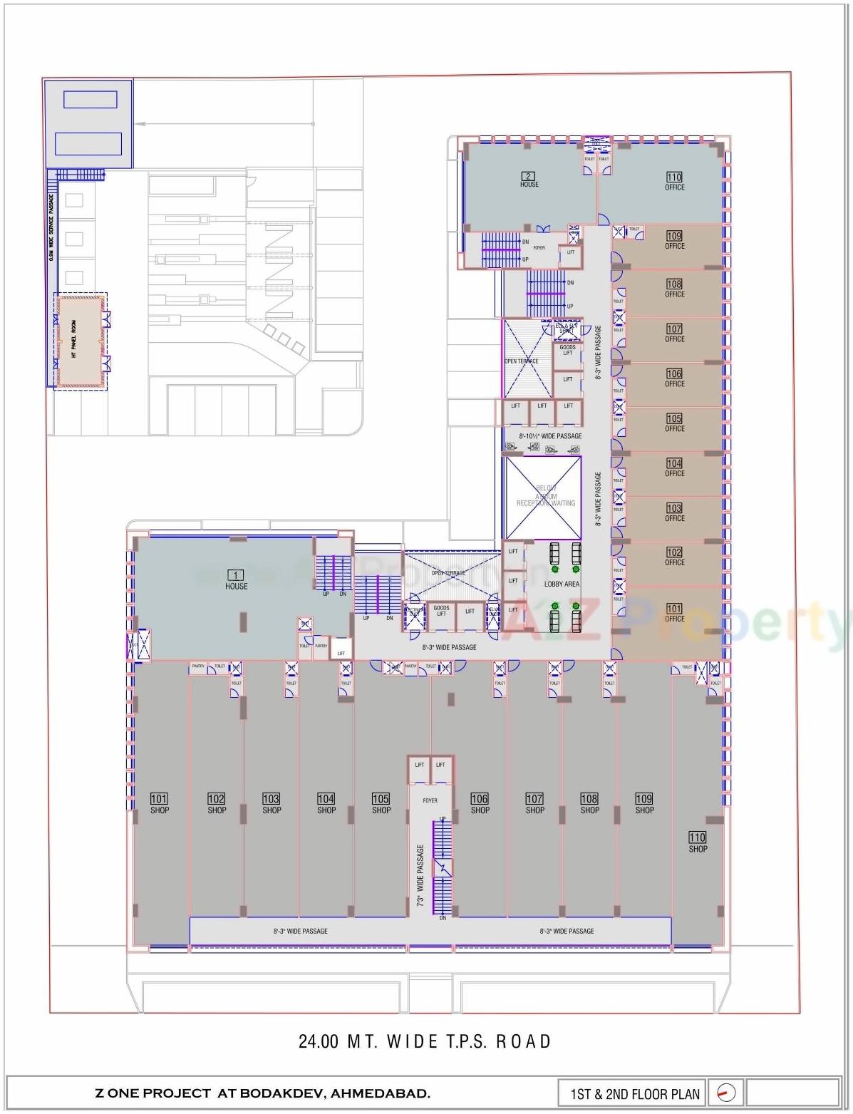Layout of real estate project Z One located at Bodakdev, Ahmedabad, Gujarat