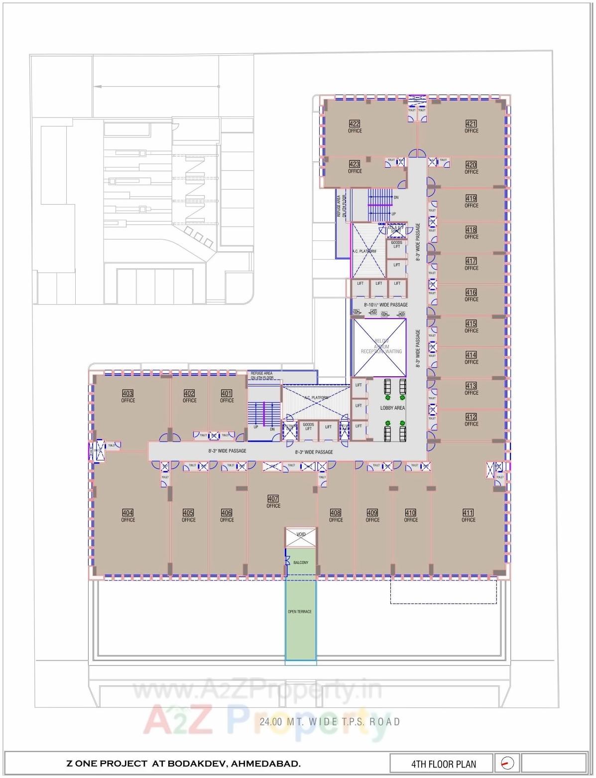 Layout of real estate project Z One located at Bodakdev, Ahmedabad, Gujarat