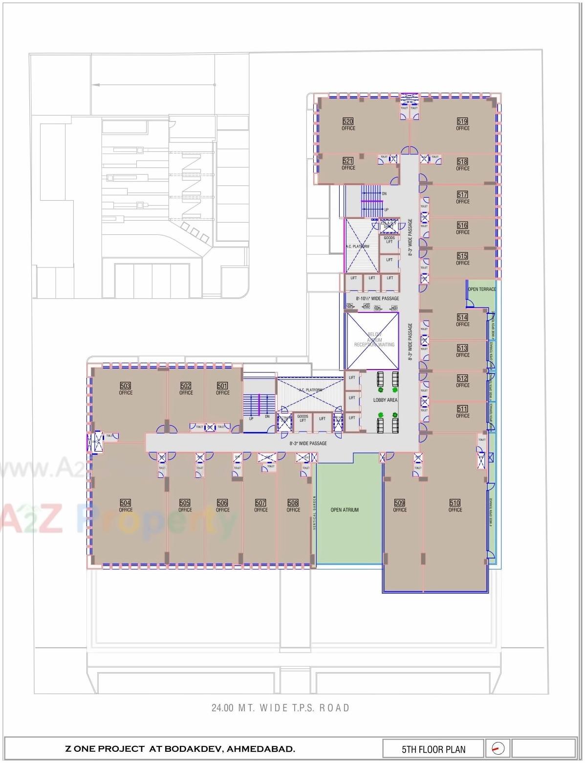 Layout of real estate project Z One located at Bodakdev, Ahmedabad, Gujarat