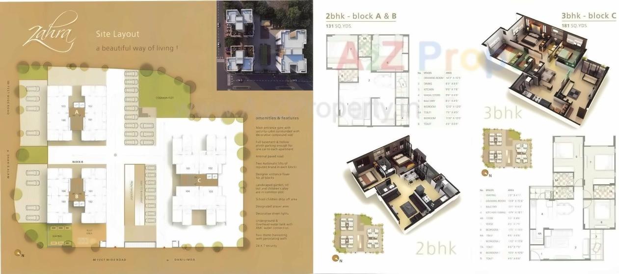 Layout of real estate project Zahra located at Danilimda, Ahmedabad, Gujarat