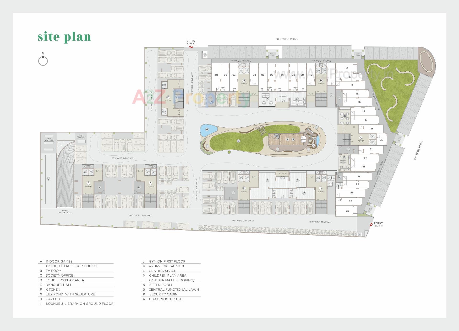 Layout of real estate project Zaveri Greens located at Ghuma, Ahmedabad, Gujarat