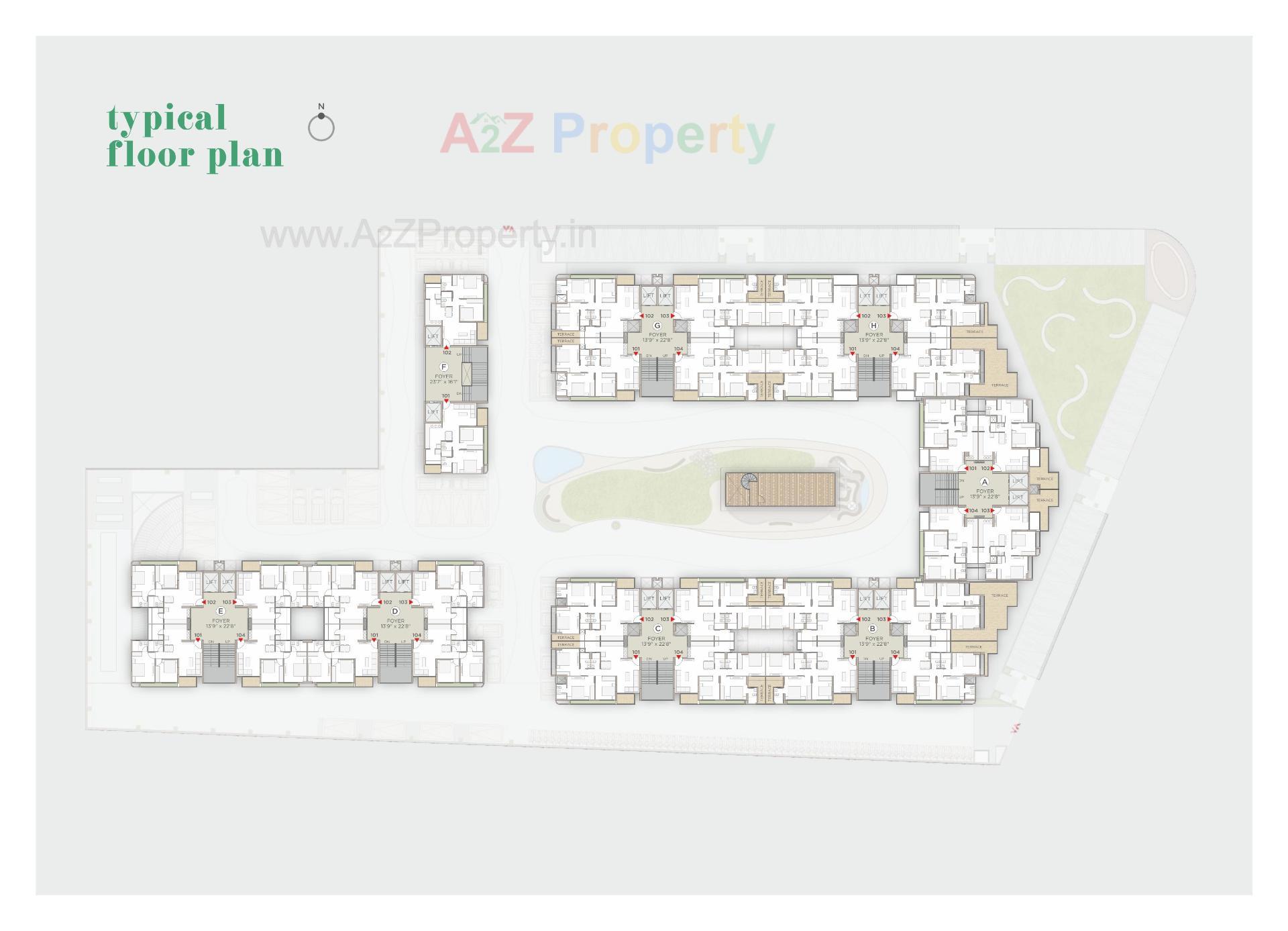 Layout of real estate project Zaveri Greens located at Ghuma, Ahmedabad, Gujarat