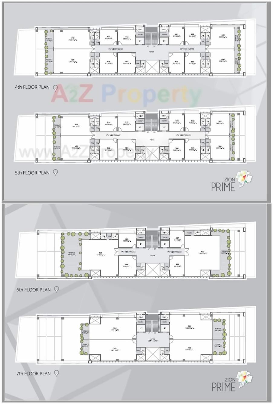 Layout of real estate project Zion Prime located at Thaltej, Ahmedabad, Gujarat