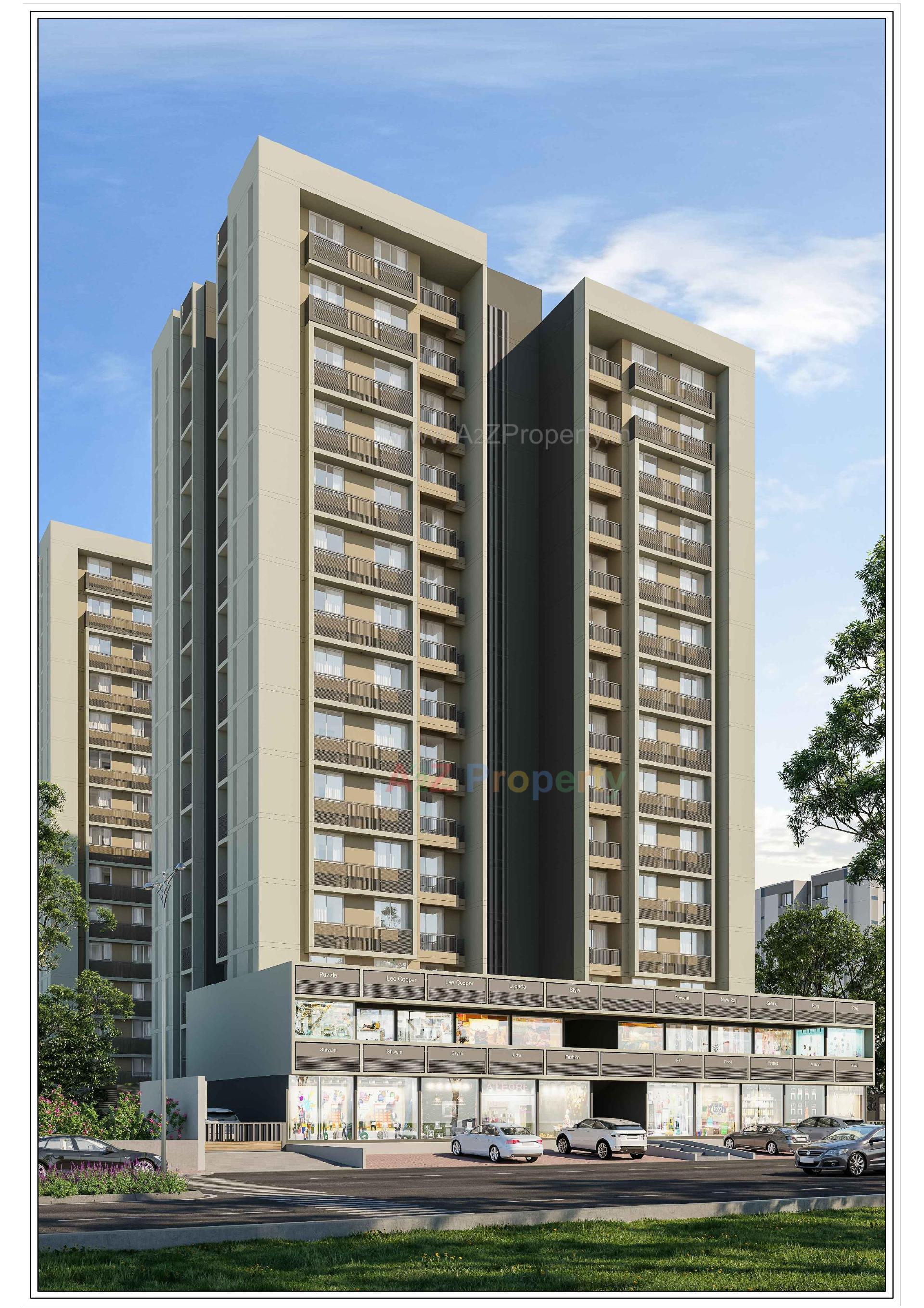 3D Elevation of real estate project Zion Skyfield located at Bopal, Ahmedabad, Gujarat