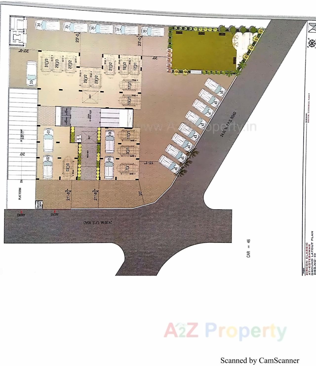 Layout of real estate project Zircon Classic located at Koteshwar, Ahmedabad, Gujarat