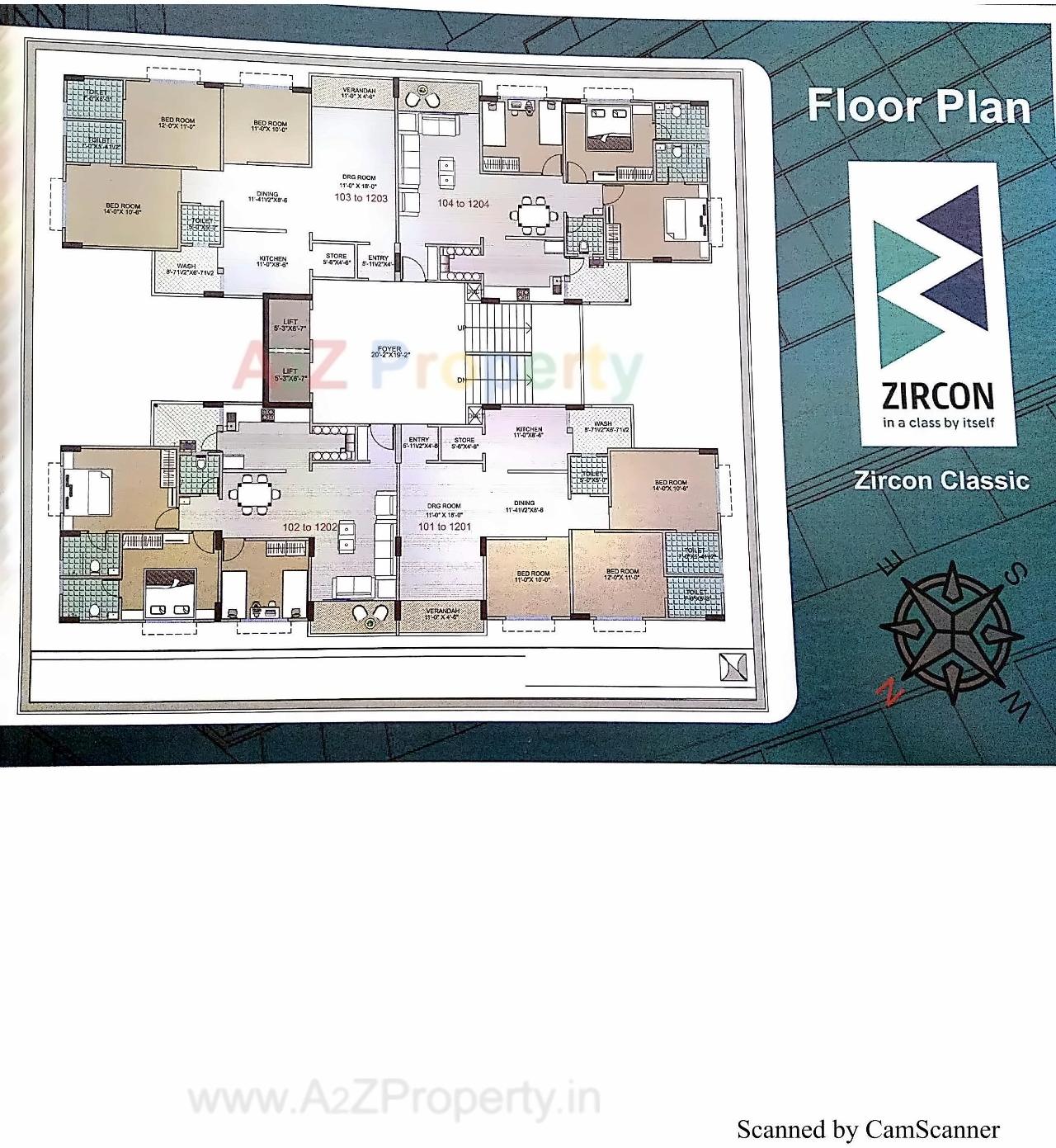 Layout of real estate project Zircon Classic located at Koteshwar, Ahmedabad, Gujarat