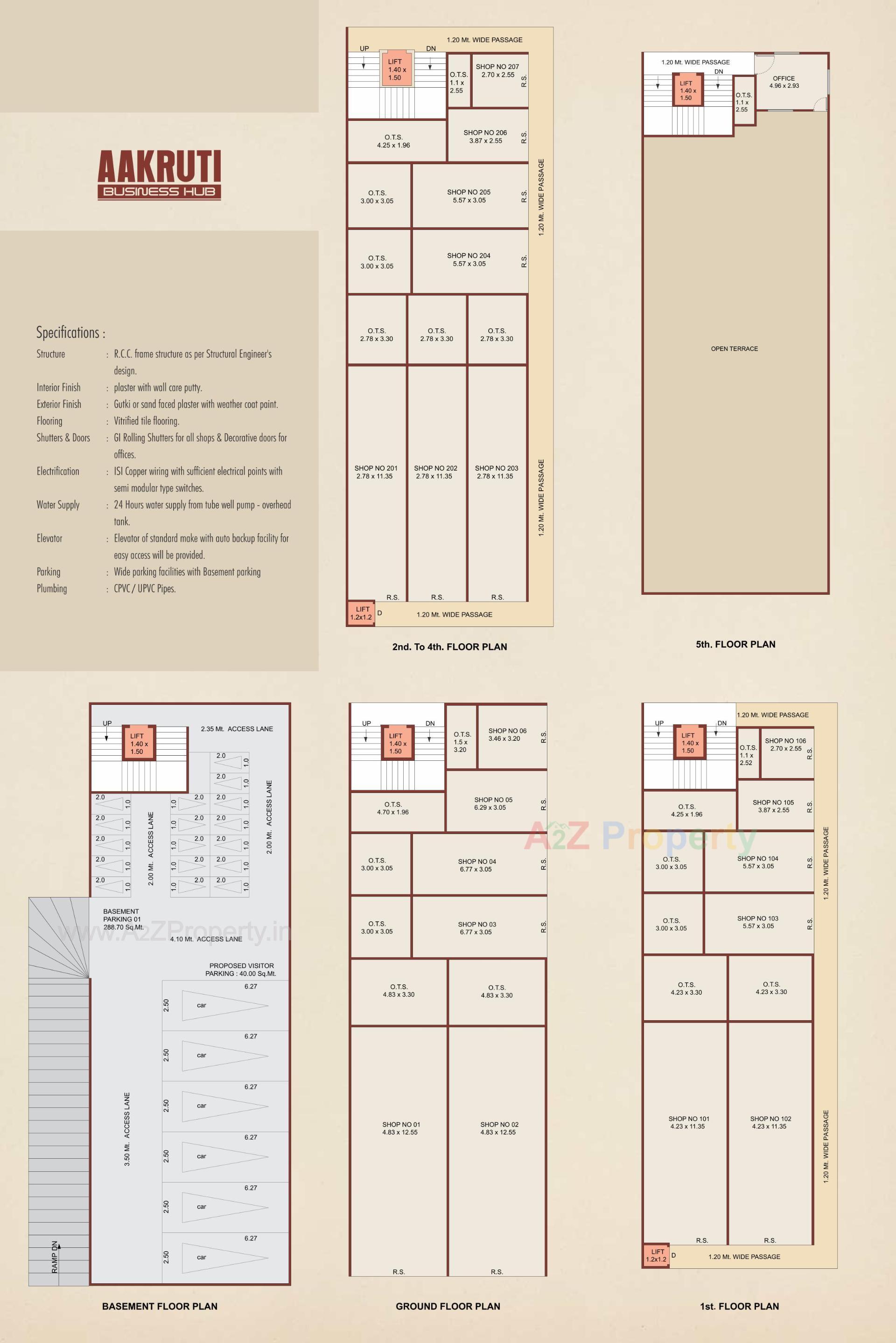 Layout of real estate project Aakruti Business Hub located at Nagar, Anand, Gujarat