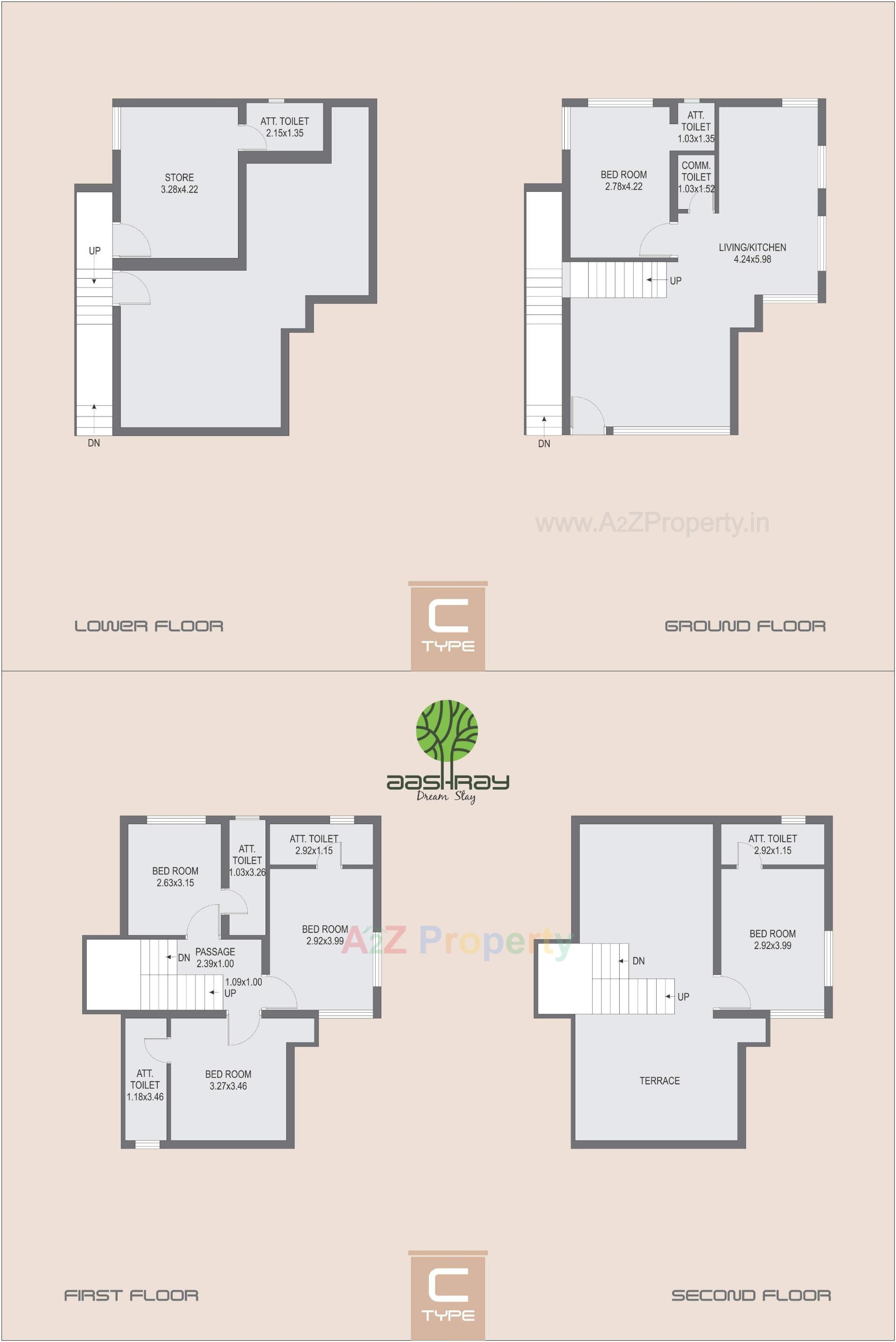 Layout of real estate project Aashray Dream Stay located at Bakrol, Anand, Gujarat