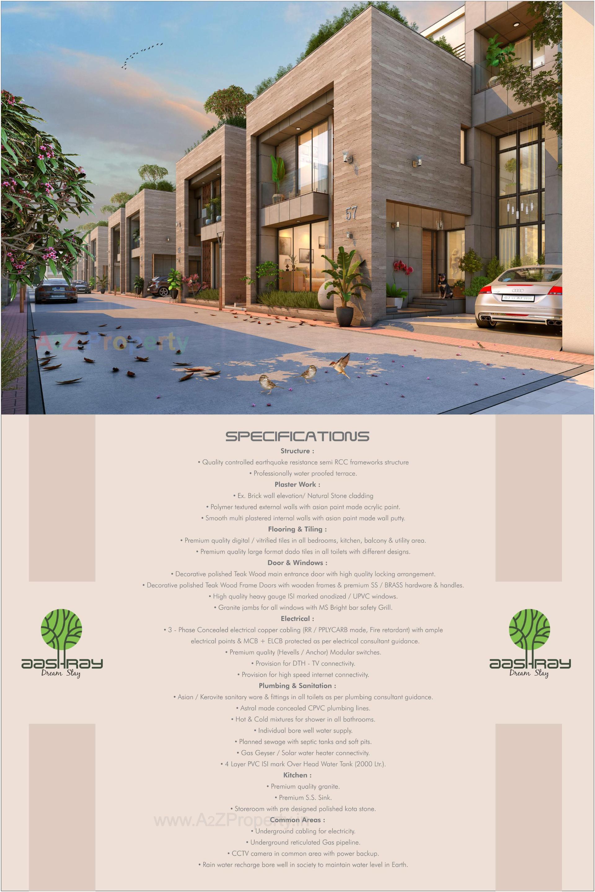 3D Elevation of real estate project Aashray Dream Stay located at Bakrol, Anand, Gujarat