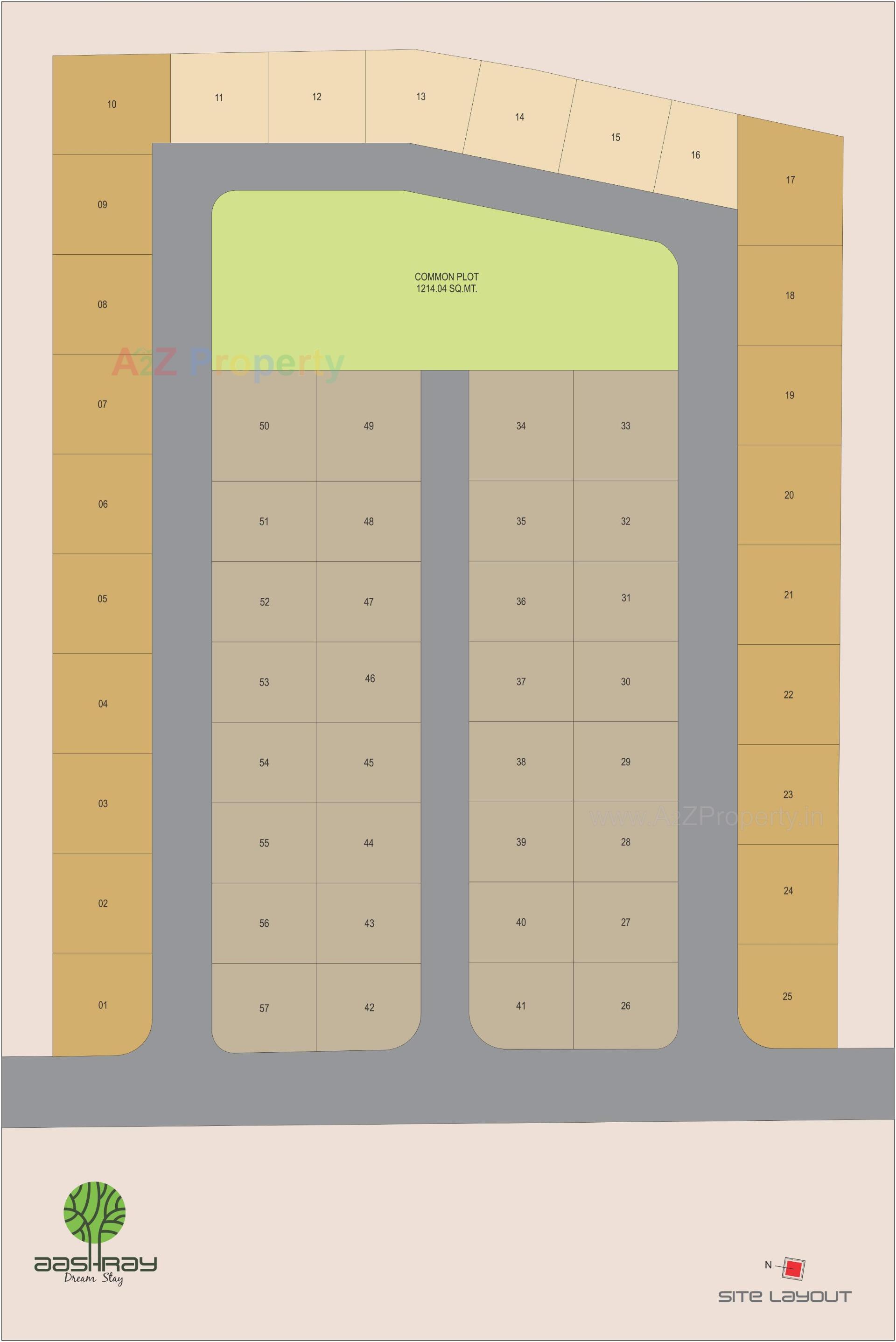Layout of real estate project Aashray Dream Stay located at Bakrol, Anand, Gujarat