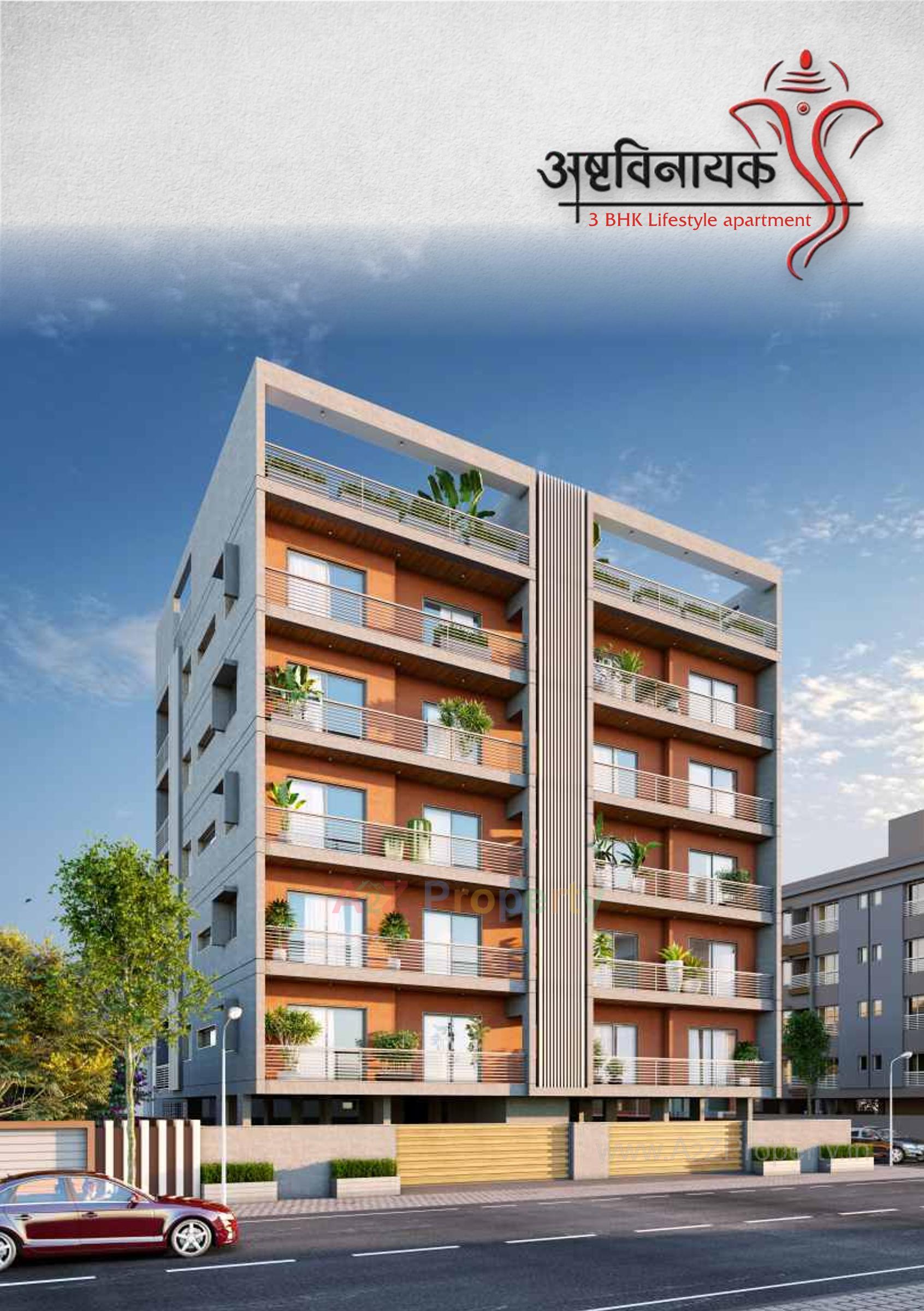 3D Elevation of real estate project Ashtavinayaka located at Vallabh-vidhyanagar, Anand, Gujarat