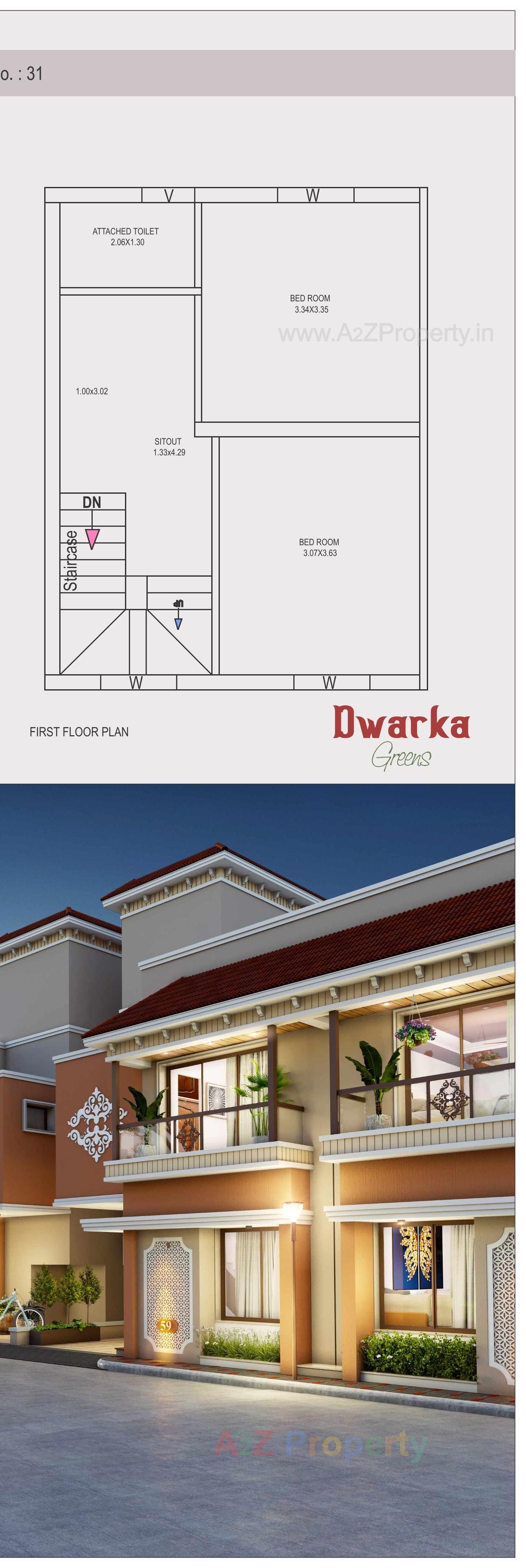 3D Elevation of real estate project Dwarka Greens located at Bakrol, Anand, Gujarat