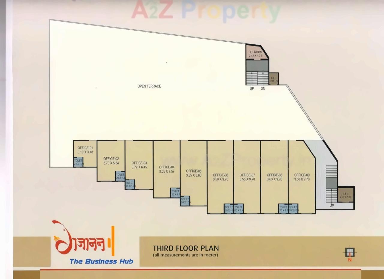 Layout of real estate project Gajanan The Business Hub located at Vallabh-vidhyanagar, Anand, Gujarat