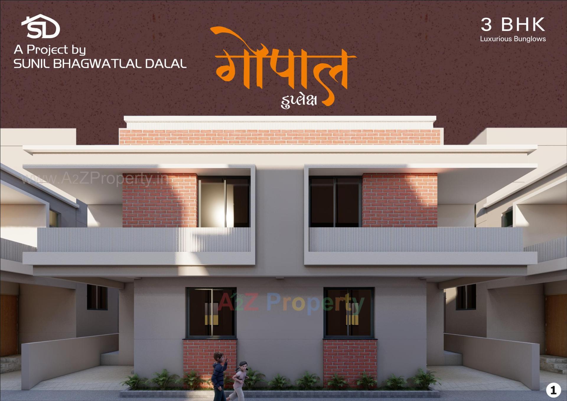 3D Elevation of real estate project Gopal Duplex located at Umreth, Anand, Gujarat
