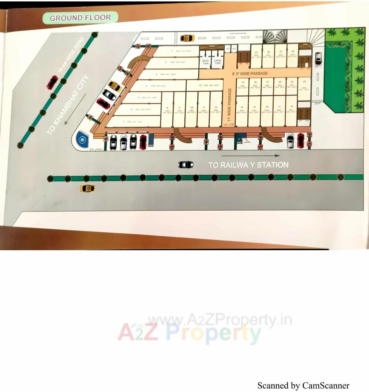 Layout of real estate project Krishna Complex located at Khambhat, Anand, Gujarat
