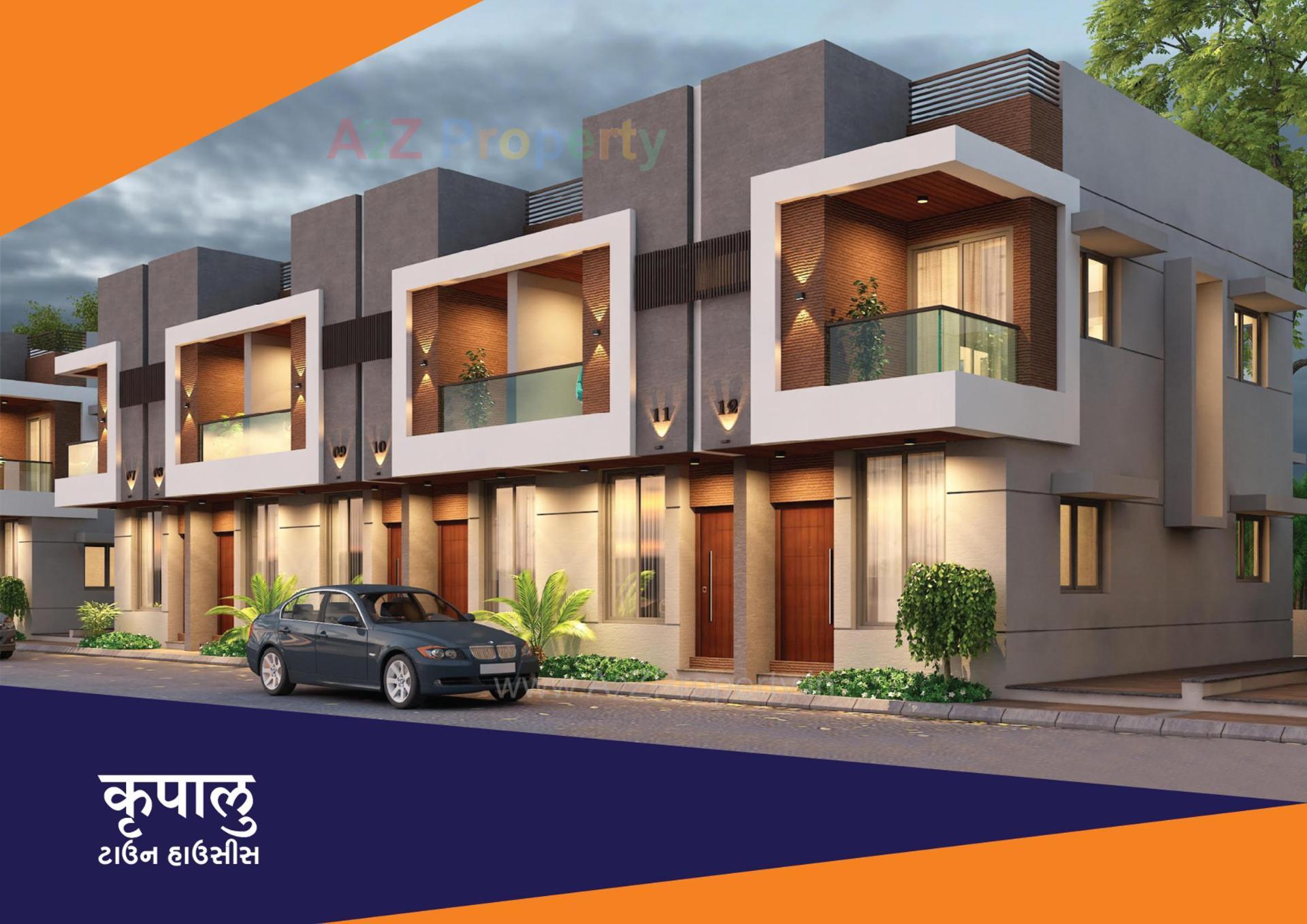 3D Elevation of real estate project Krupalu Town Houses located at Karamsad, Anand, Gujarat