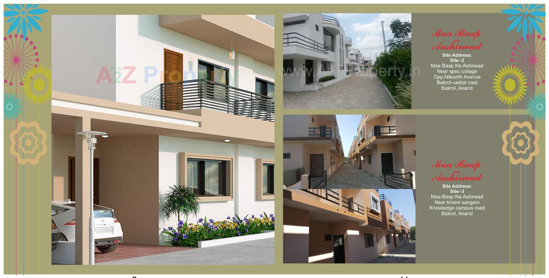 3D Elevation of real estate project Maa Baap Na Aashirwad located at Borsad, Anand, Gujarat