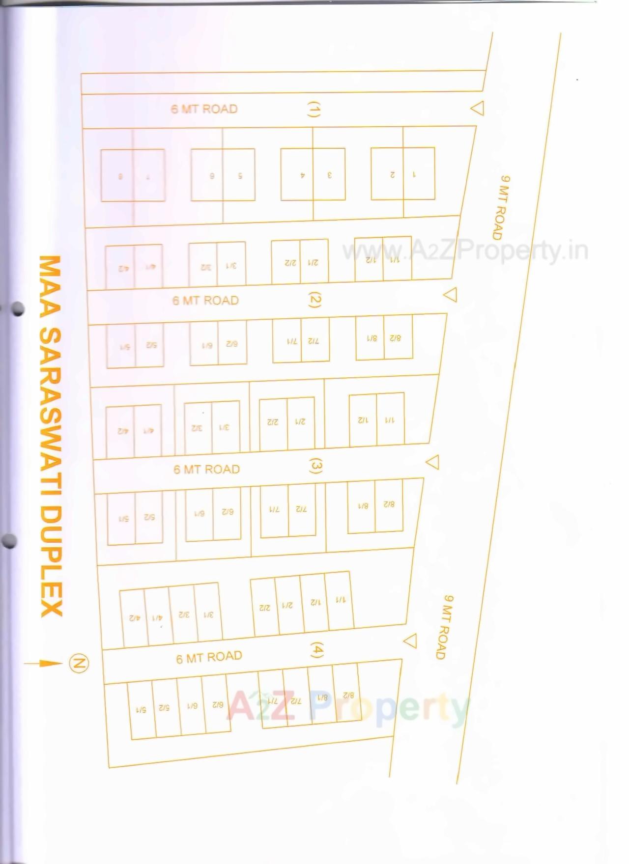 Layout of real estate project Maa Saraswati Duplex located at Borsad, Anand, Gujarat