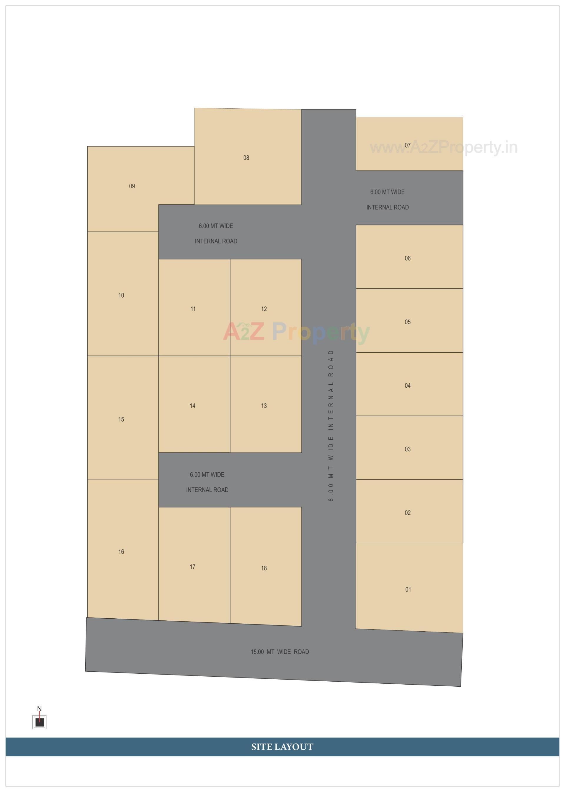 Layout of real estate project Nanddham Bungalows located at Bakrol, Anand, Gujarat