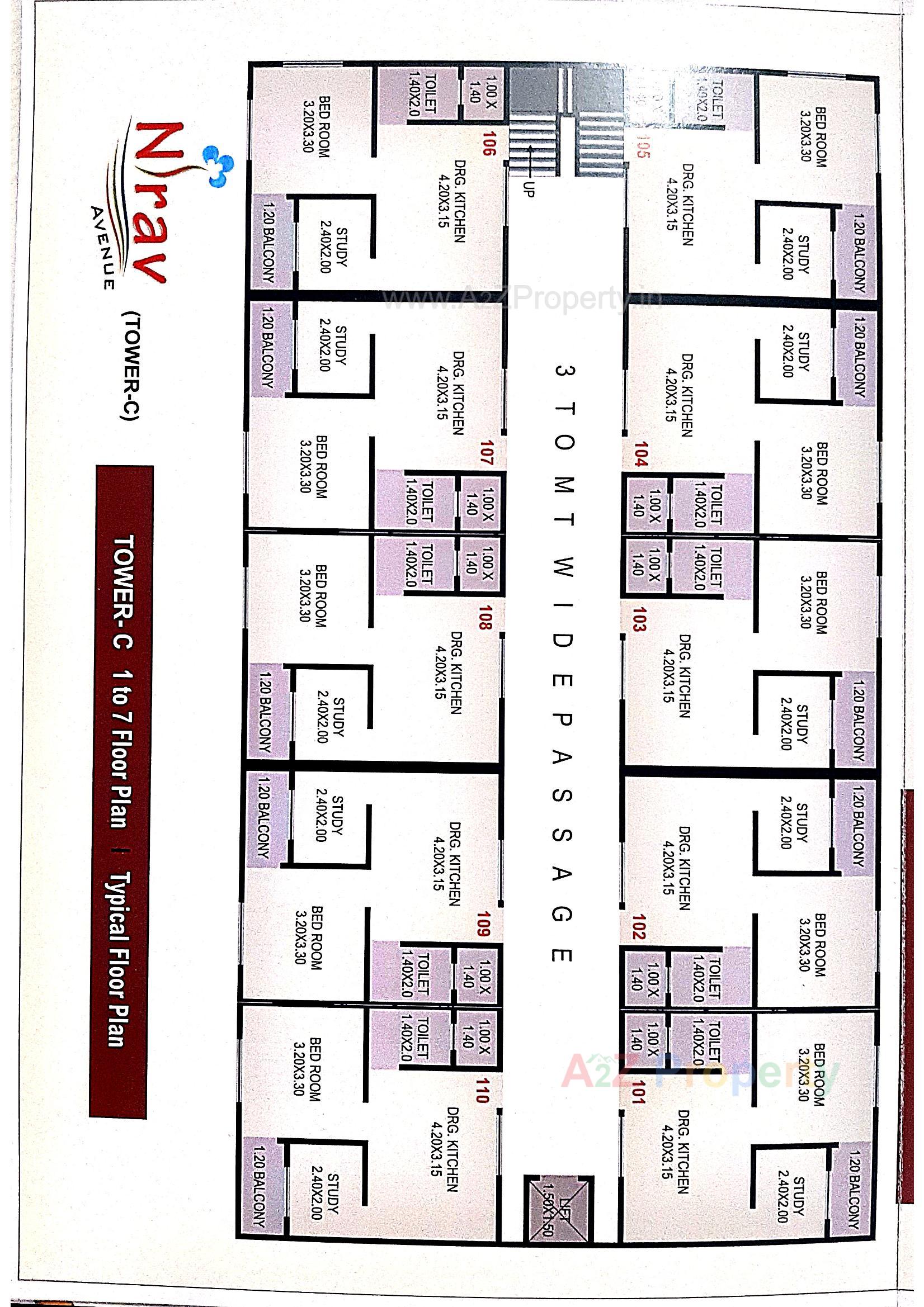 Layout of real estate project Nirav Avenue (tower   C) located at Karmsad, Anand, Gujarat