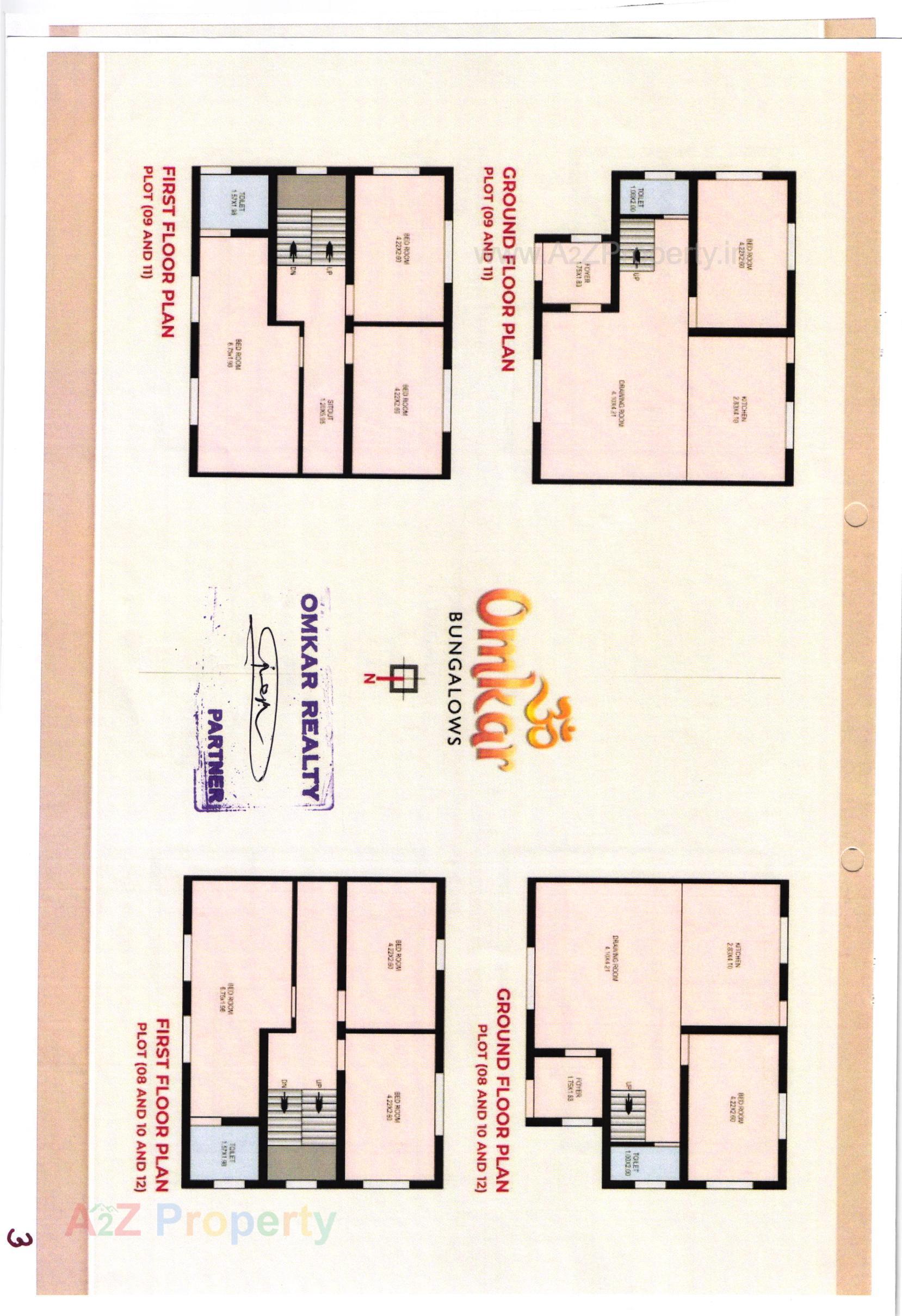 Layout of real estate project Omkar Bungalows located at Bakrol, Anand, Gujarat