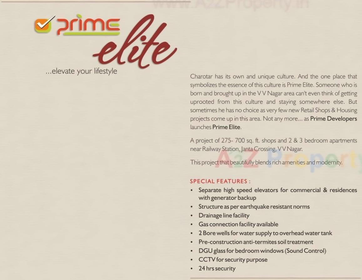  of real estate project Prime Elite located at Vallabh-vidhyanagar, Anand, Gujarat