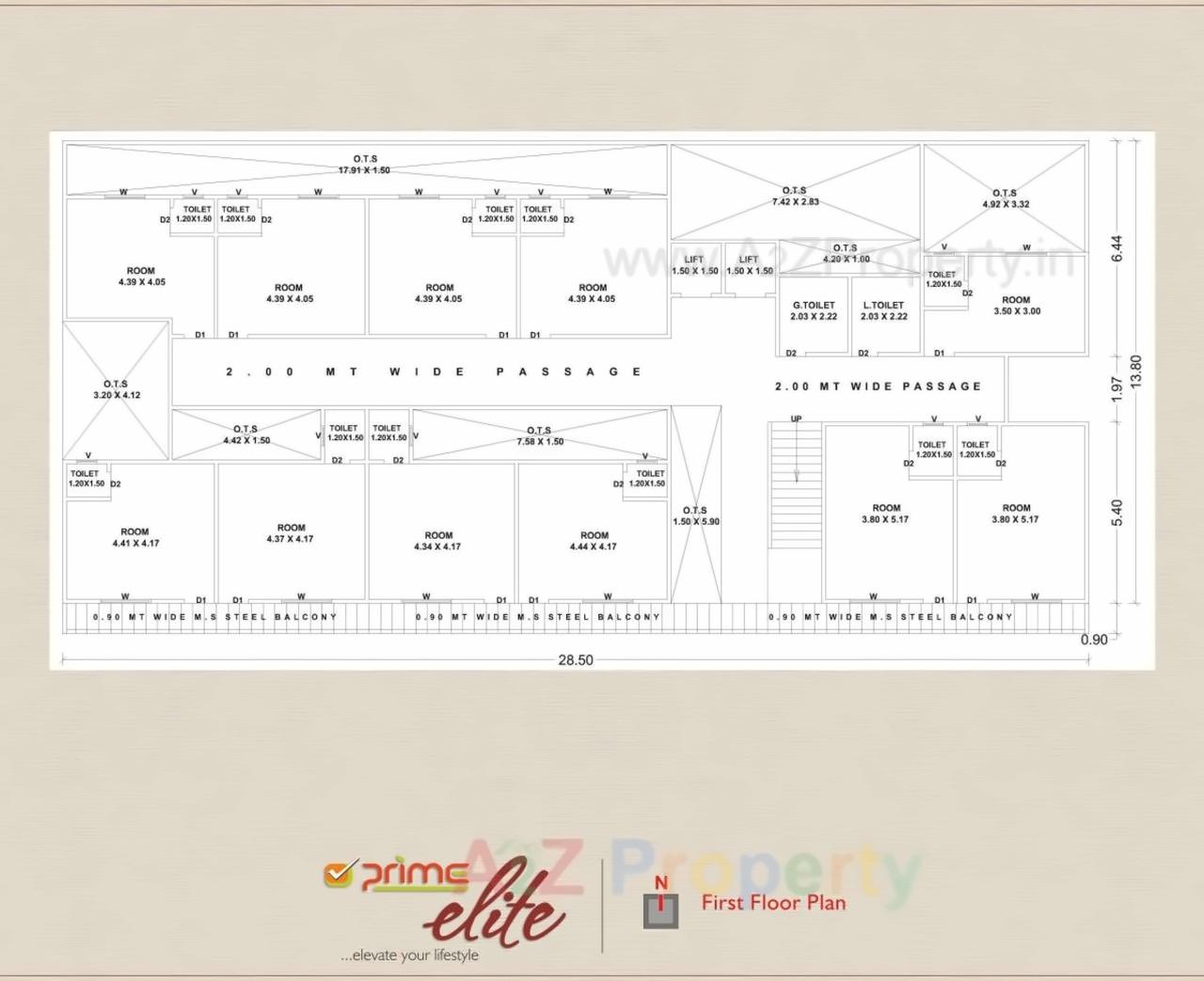 Layout of real estate project Prime Elite located at Vallabh-vidhyanagar, Anand, Gujarat