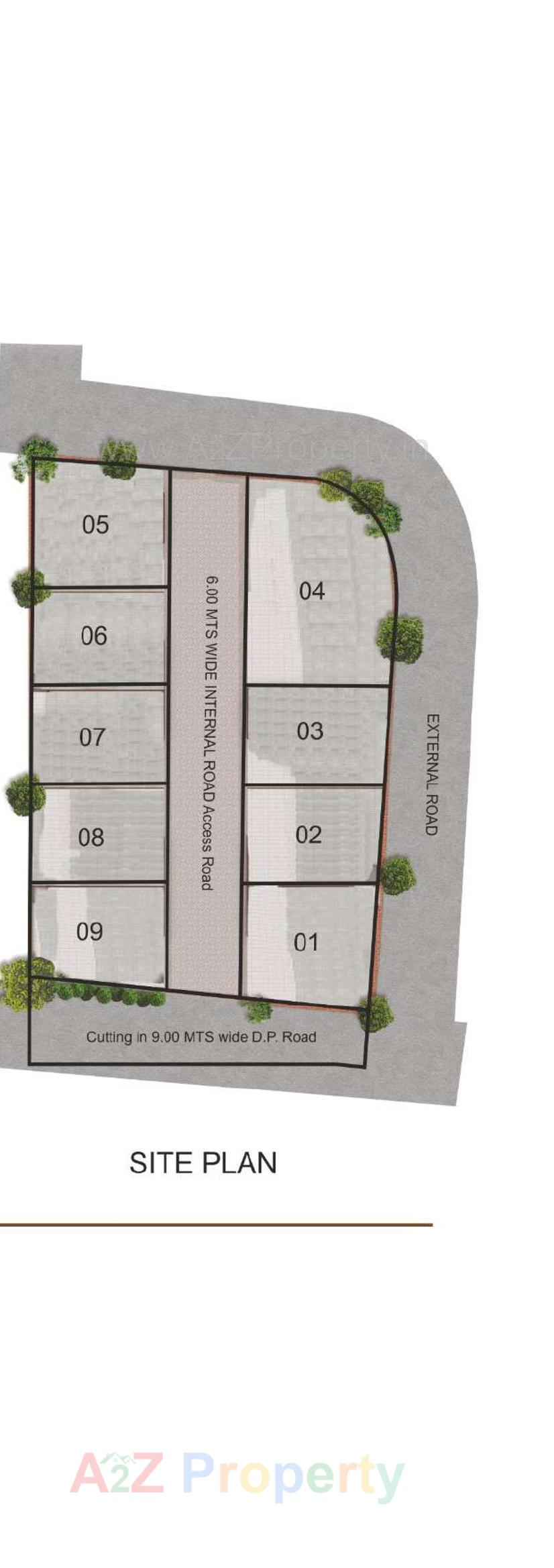 Layout of real estate project Prime Nine located at Bakrol, Anand, Gujarat