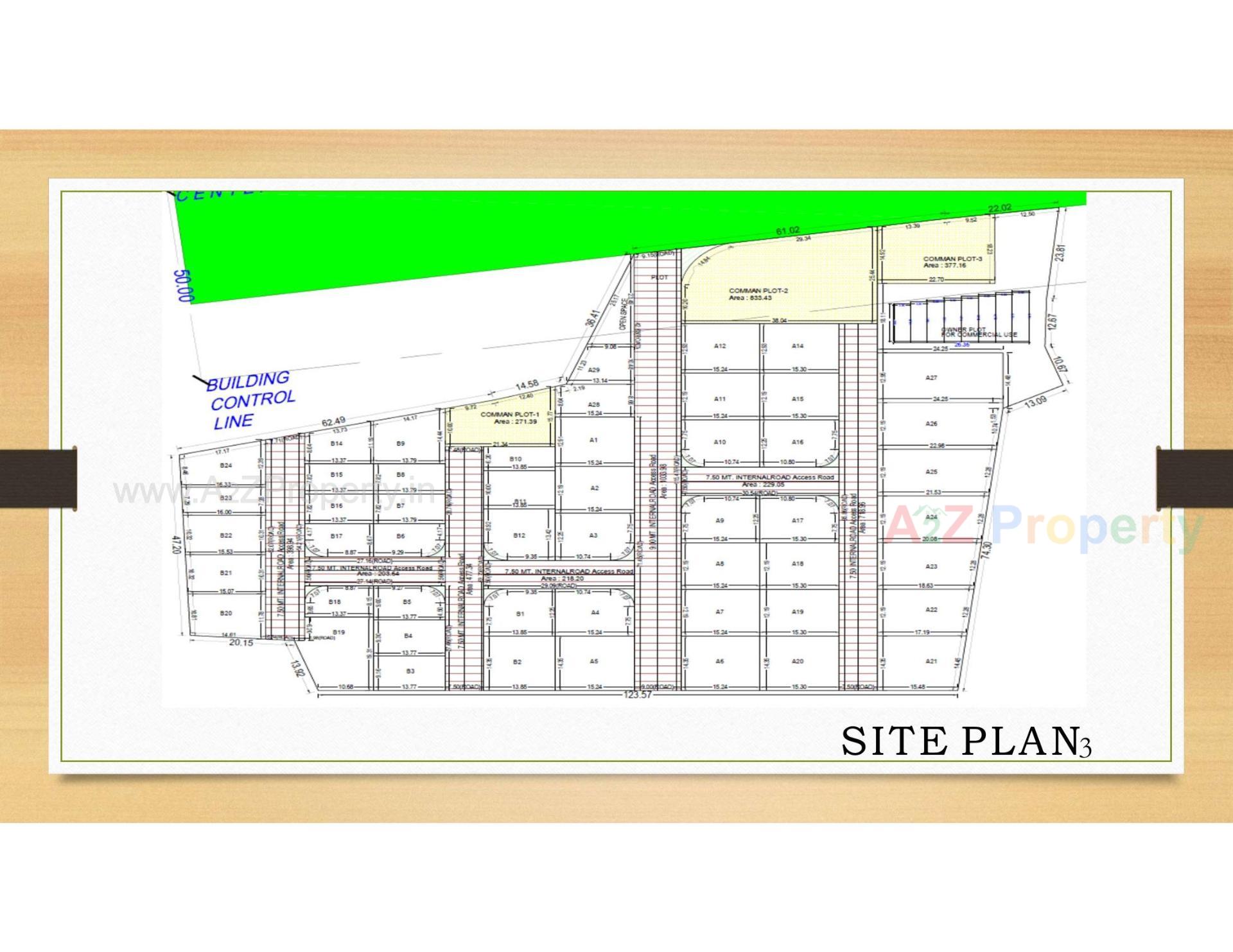 Layout of real estate project Radhe Avenue located at Borsad, Anand, Gujarat