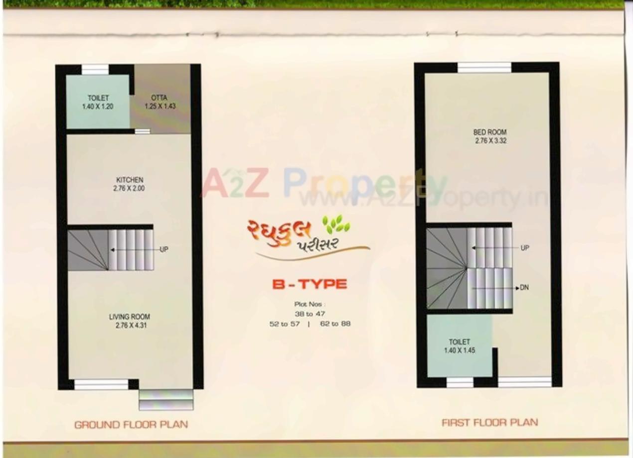 Layout of real estate project Raghukul Parisar located at Karamsad, Anand, Gujarat