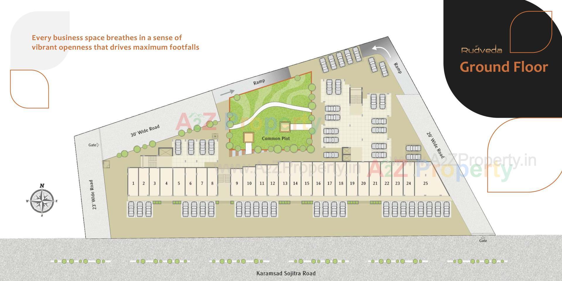 Layout of real estate project Rudveda located at Karamsad, Anand, Gujarat