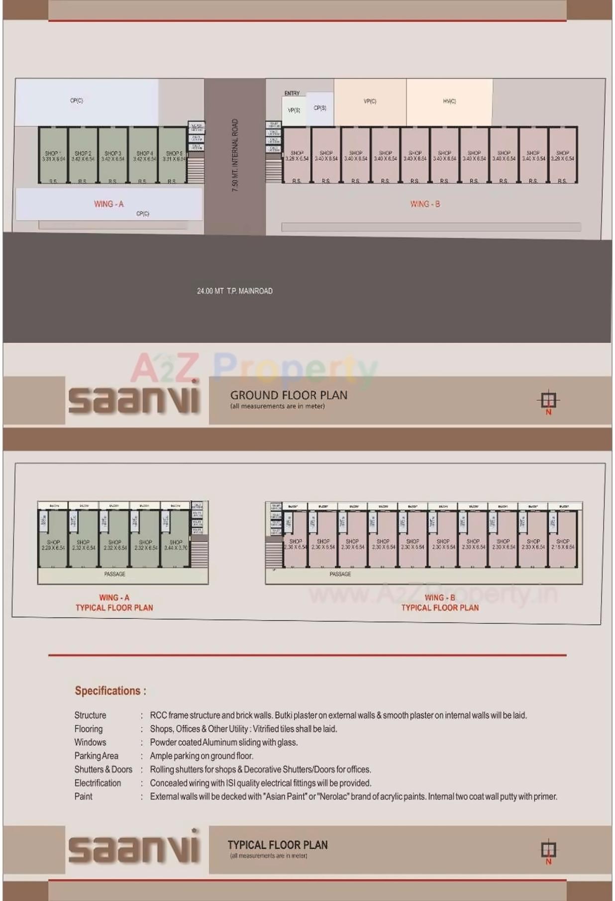Layout of real estate project Saanvi Shopping Center located at Anand, Anand, Gujarat