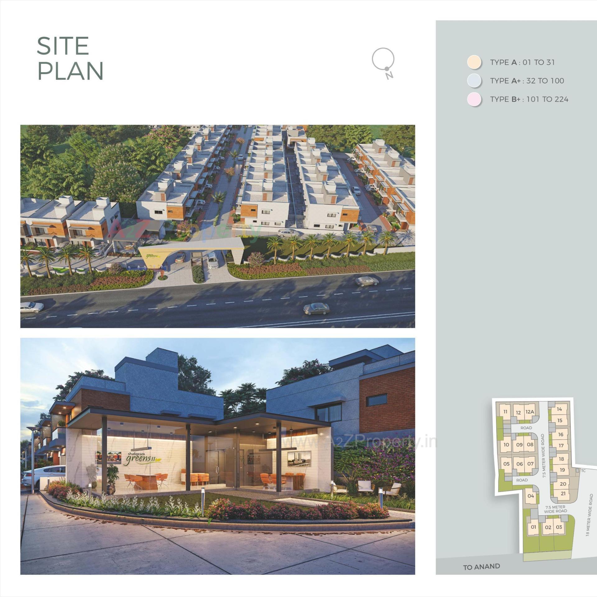 3D Elevation of real estate project Shaligram Greens Ii located at Bakrol, Anand, Gujarat