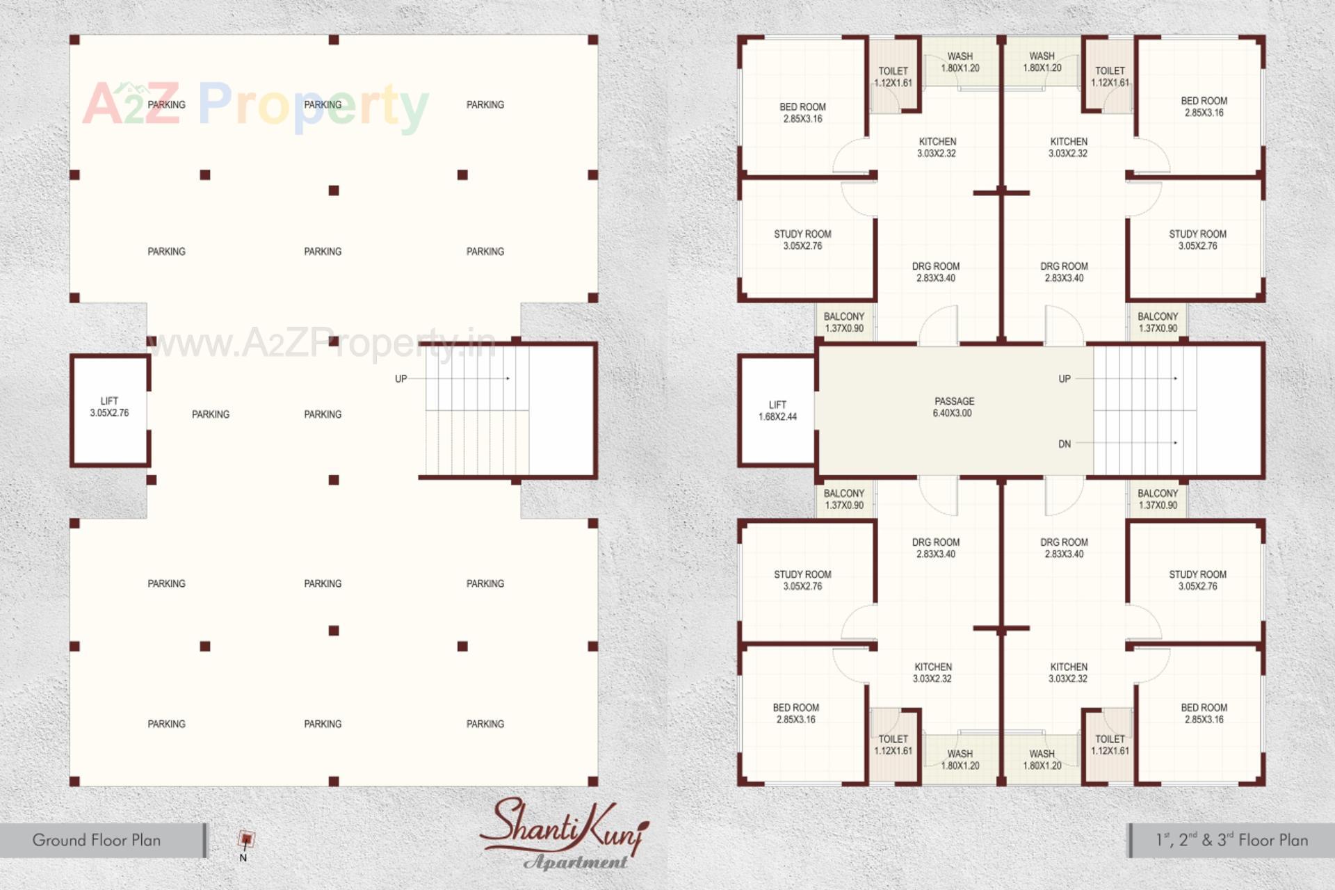 Layout of real estate project Shantikunj Apartment located at Anand, Anand, Gujarat