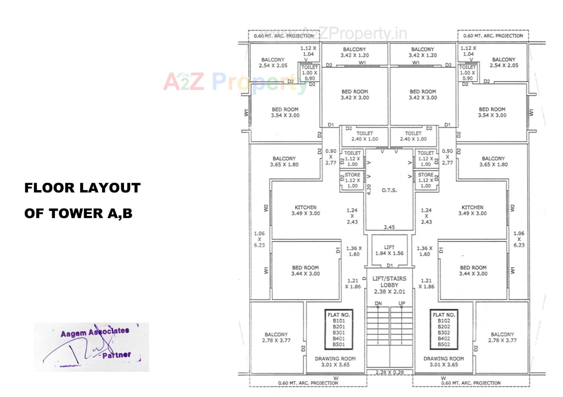 Layout of real estate project Shatak Dreams located at V-v--nagar, Anand, Gujarat