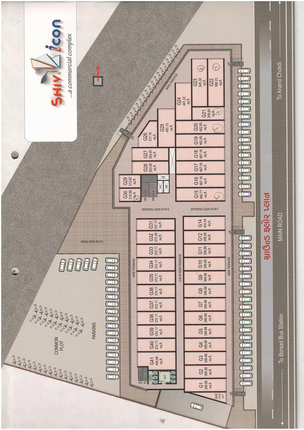 Layout of real estate project Shiv Icon located at Borsad, Anand, Gujarat