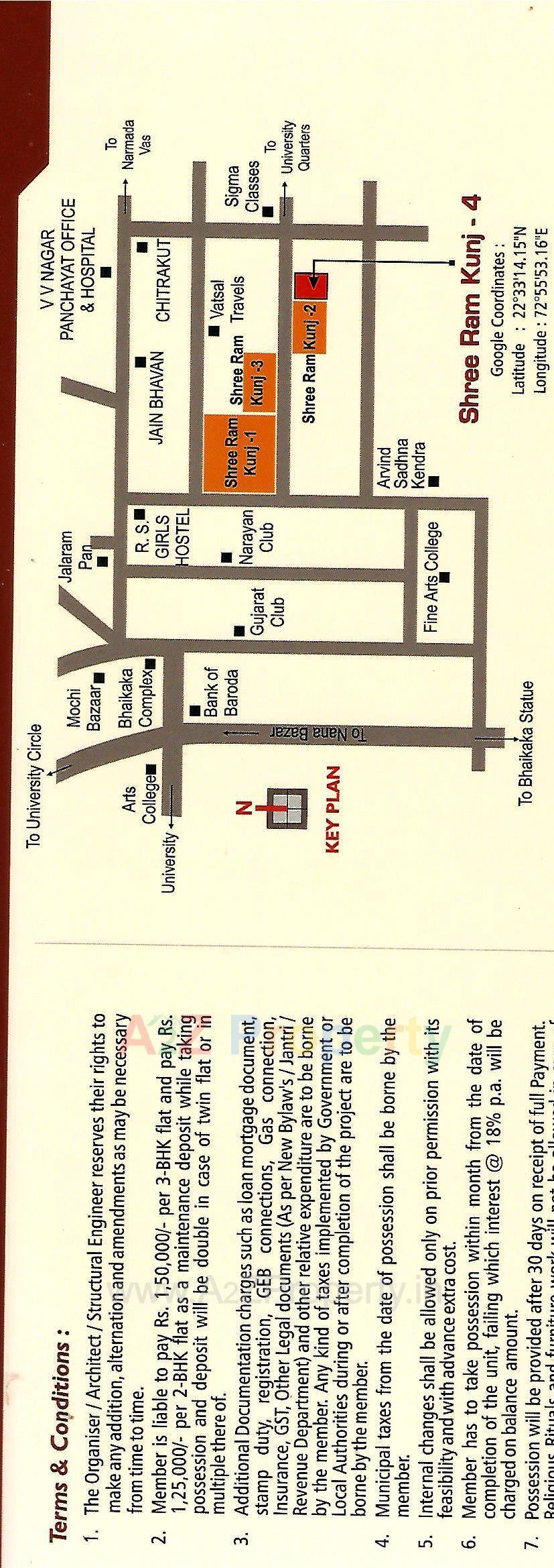 Layout of real estate project Shri Ram Kunj located at Vallabhvidhyanagar, Anand, Gujarat