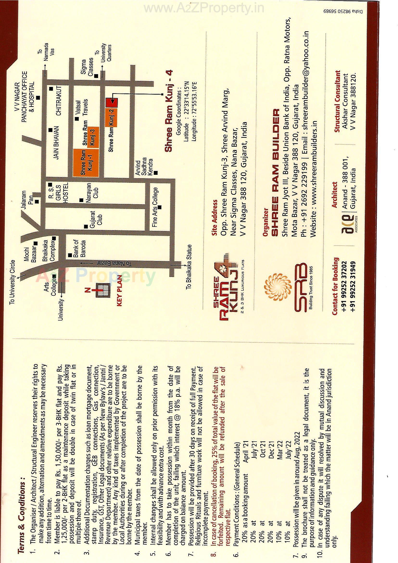 Layout of real estate project Shri Ram Kunj located at Vallabhvidhyanagar, Anand, Gujarat