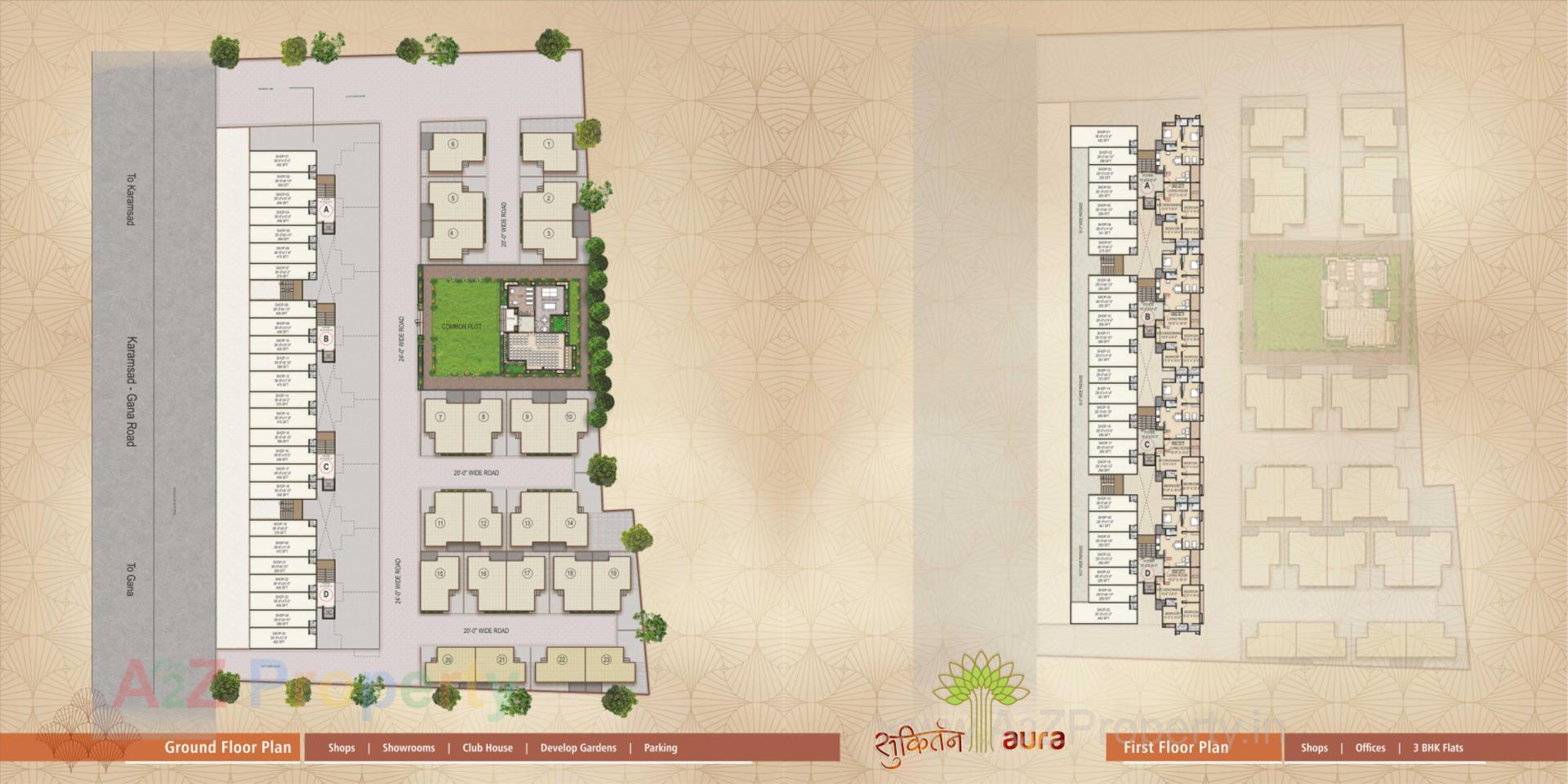 Layout of real estate project Sukirtan Aura located at Anand, Anand, Gujarat