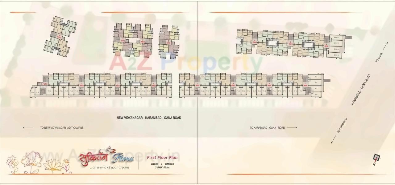 Layout of real estate project Sukirtan Flora located at Karamsad, Anand, Gujarat