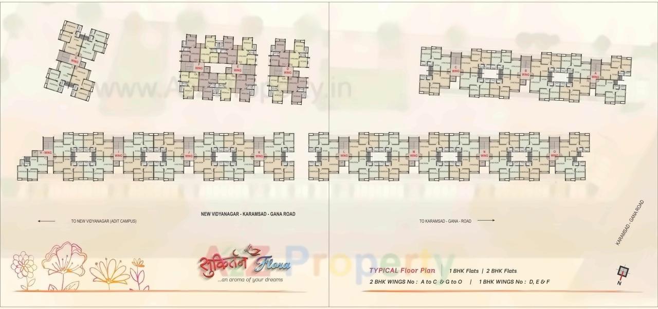 Layout of real estate project Sukirtan Flora located at Karamsad, Anand, Gujarat
