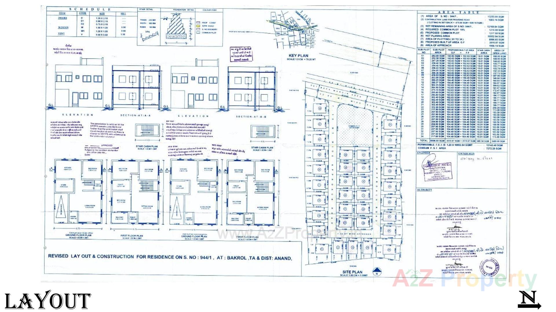 Layout of real estate project Surya Villaza located at Bakrol, Anand, Gujarat