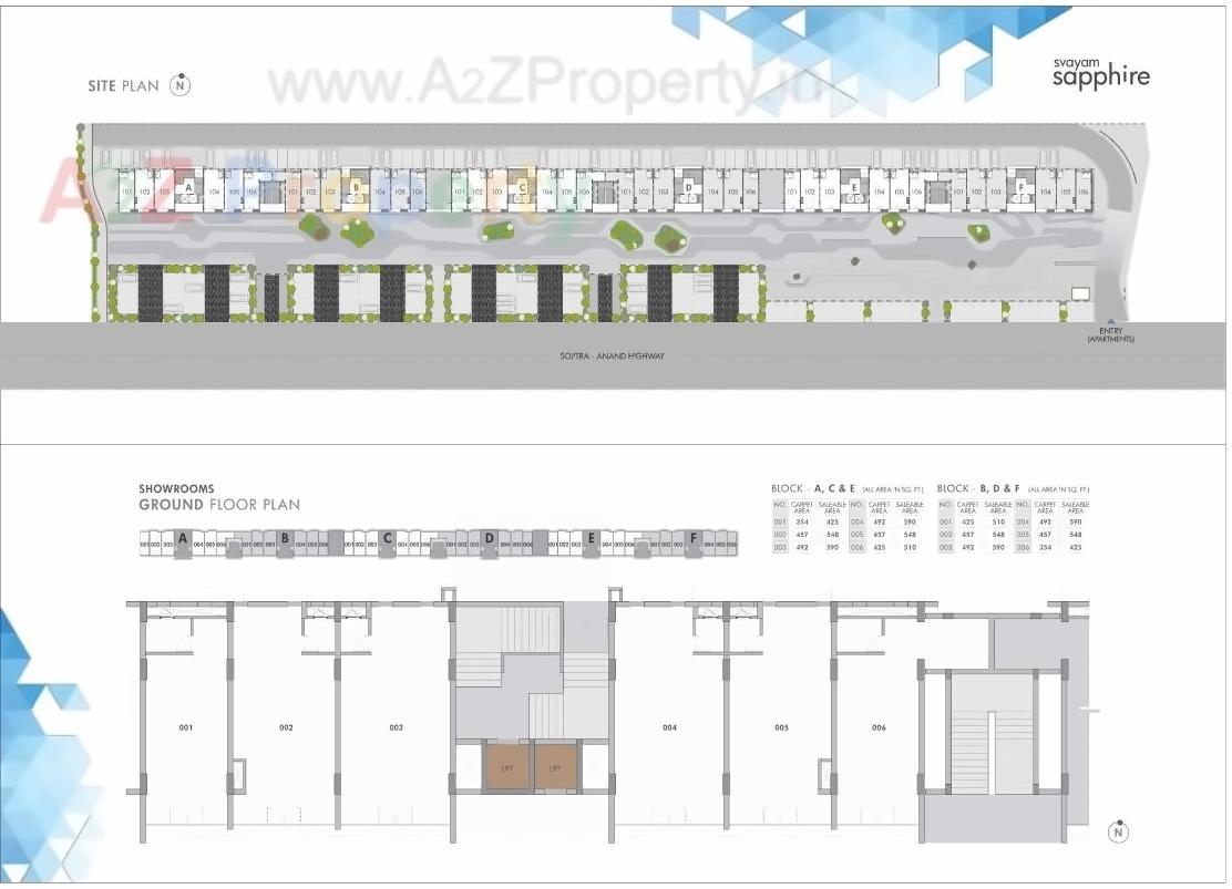 Layout of real estate project Svayam Symphony   Svayam Sapphire located at Karamsad, Anand, Gujarat