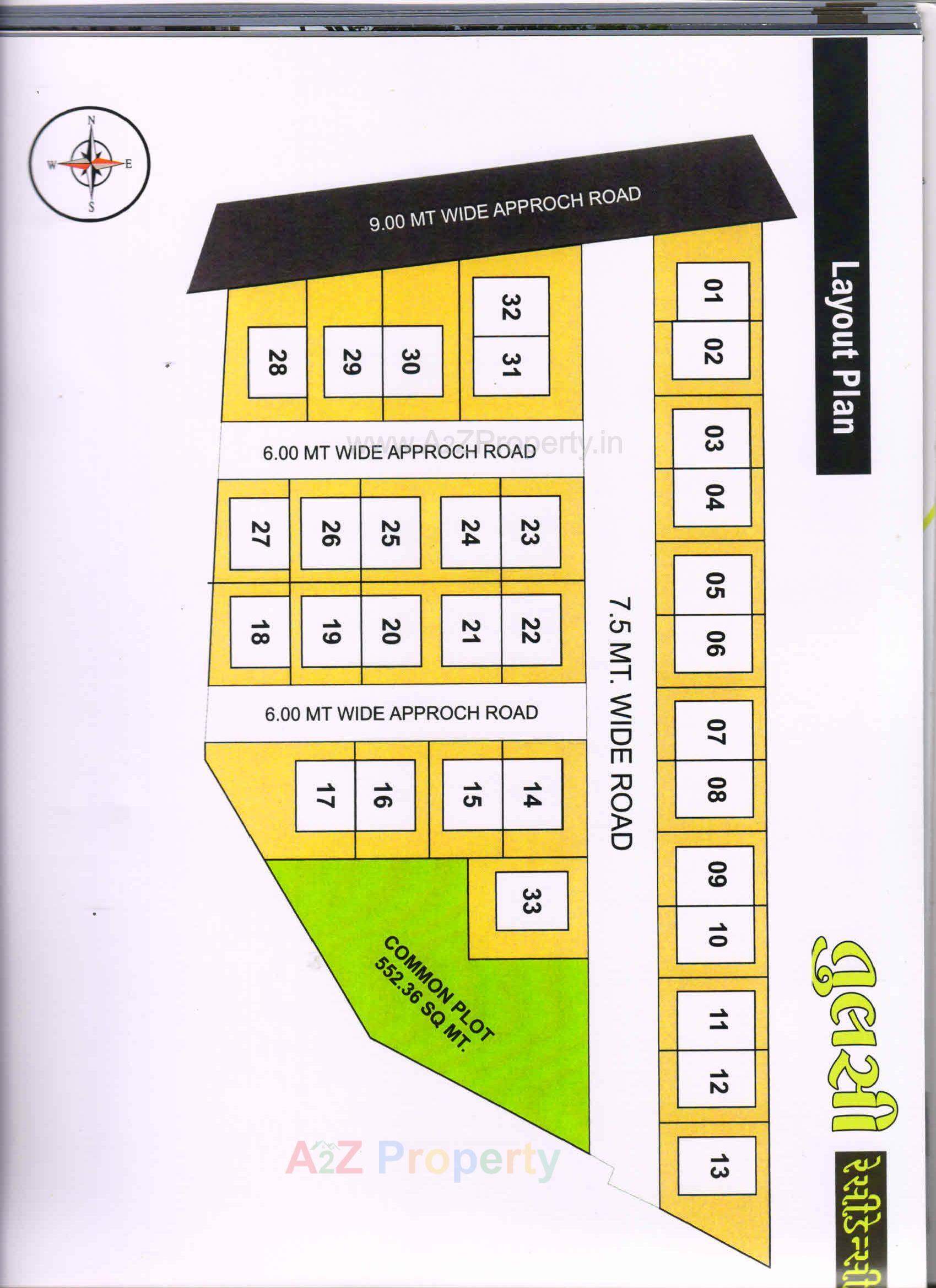 Layout of real estate project Tulsi Residency located at Umreth, Anand, Gujarat