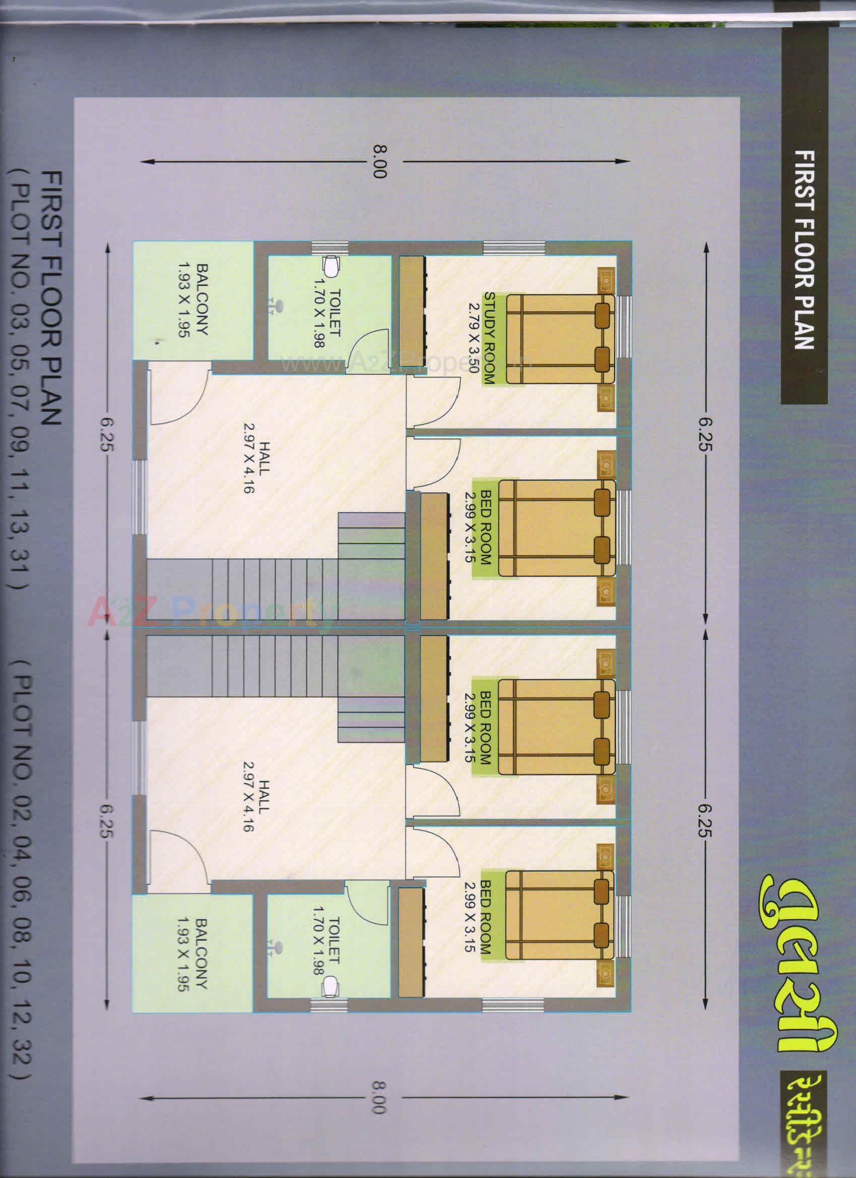 Layout of real estate project Tulsi Residency located at Umreth, Anand, Gujarat
