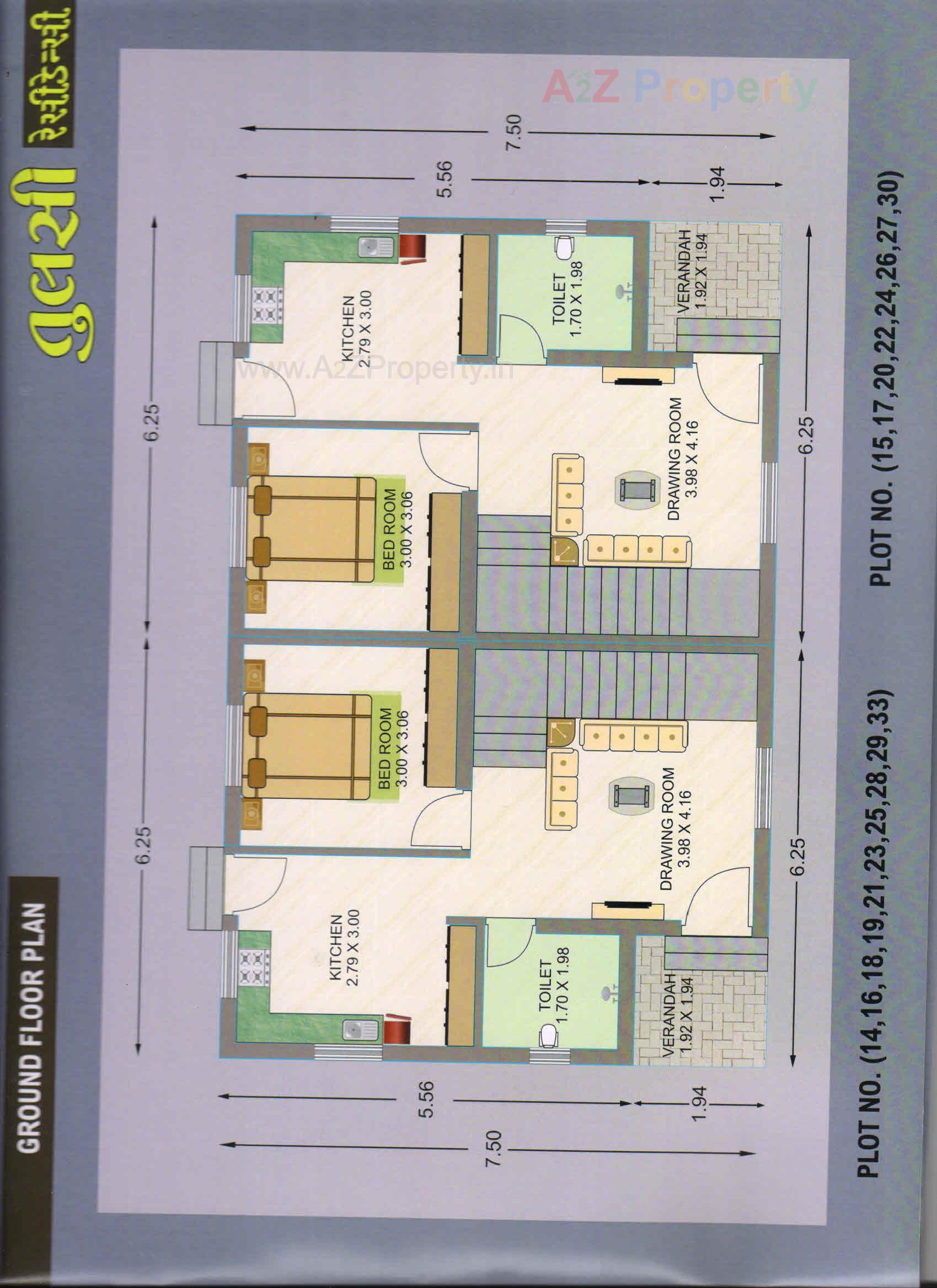 Layout of real estate project Tulsi Residency located at Umreth, Anand, Gujarat