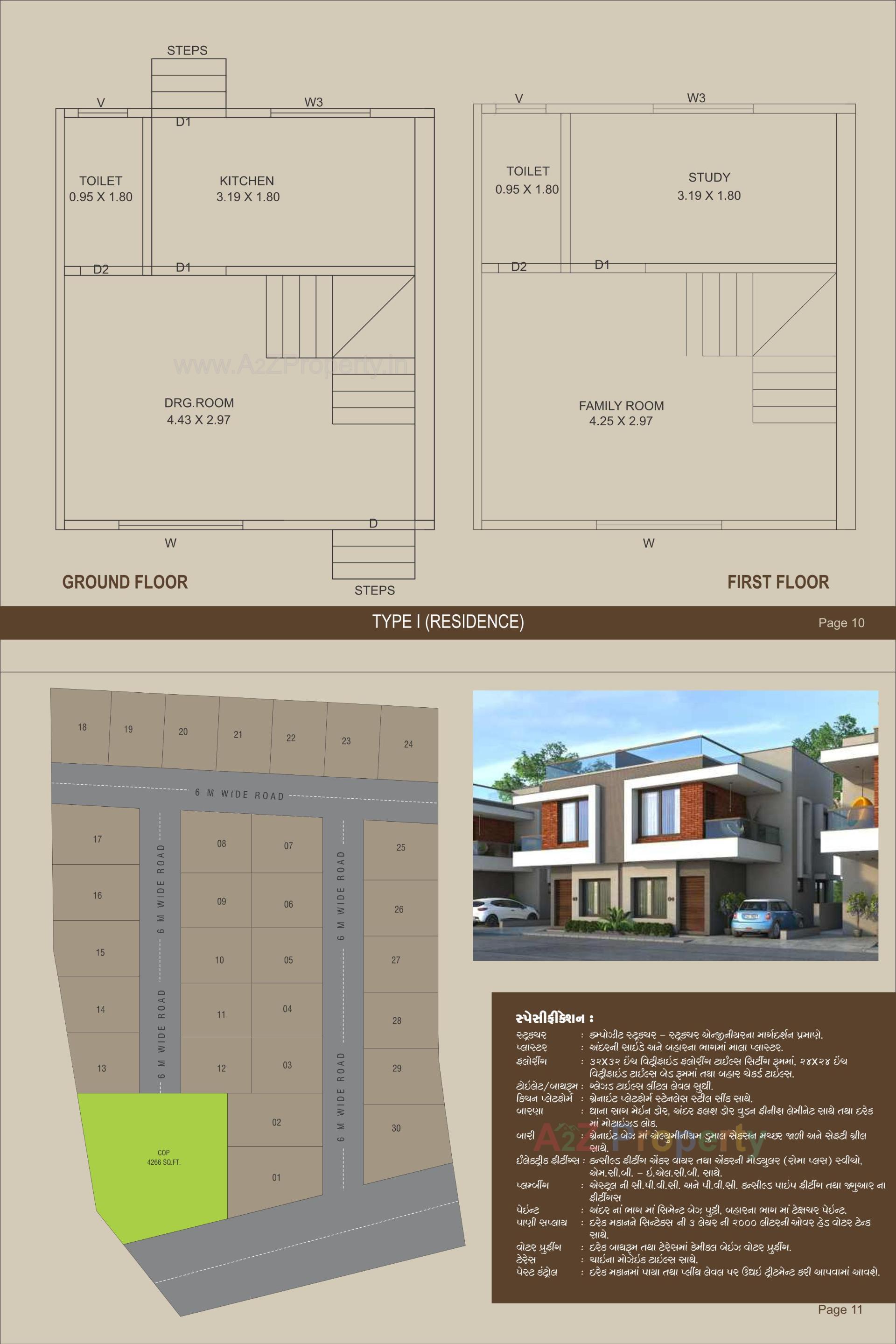 Layout of real estate project Vrundavan Residency located at Bakrol, Anand, Gujarat