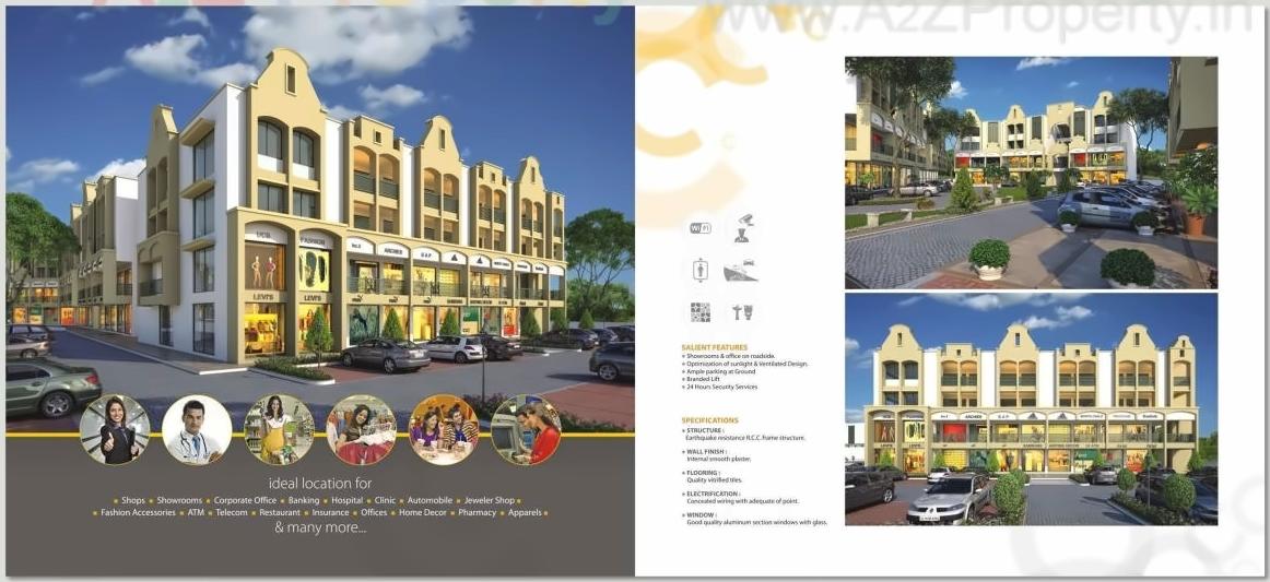 3D Elevation of real estate project City Center located at Modasa, Aravalli, Gujarat