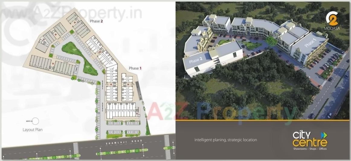 Layout of real estate project City Center located at Modasa, Aravalli, Gujarat